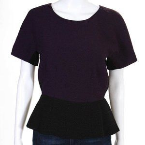 W118 by Walter Baker nicholess blue//black//white peplum top size s-xs-m